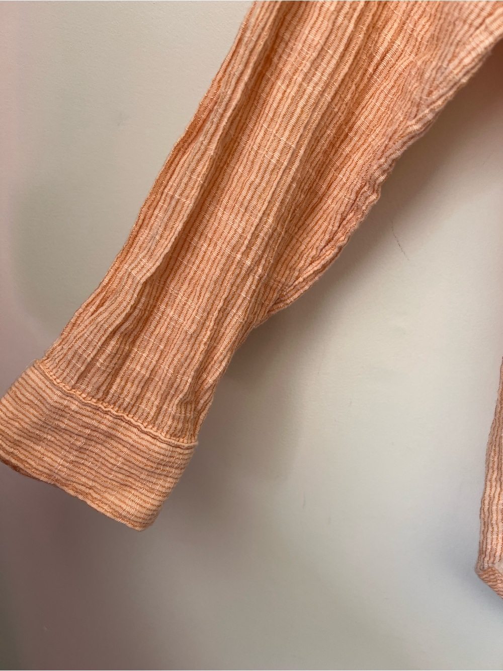 by Anthropologie Lightweight Peach Stripe Gauze Cotton Tunic Popover Blouse - Picture 7 of 14